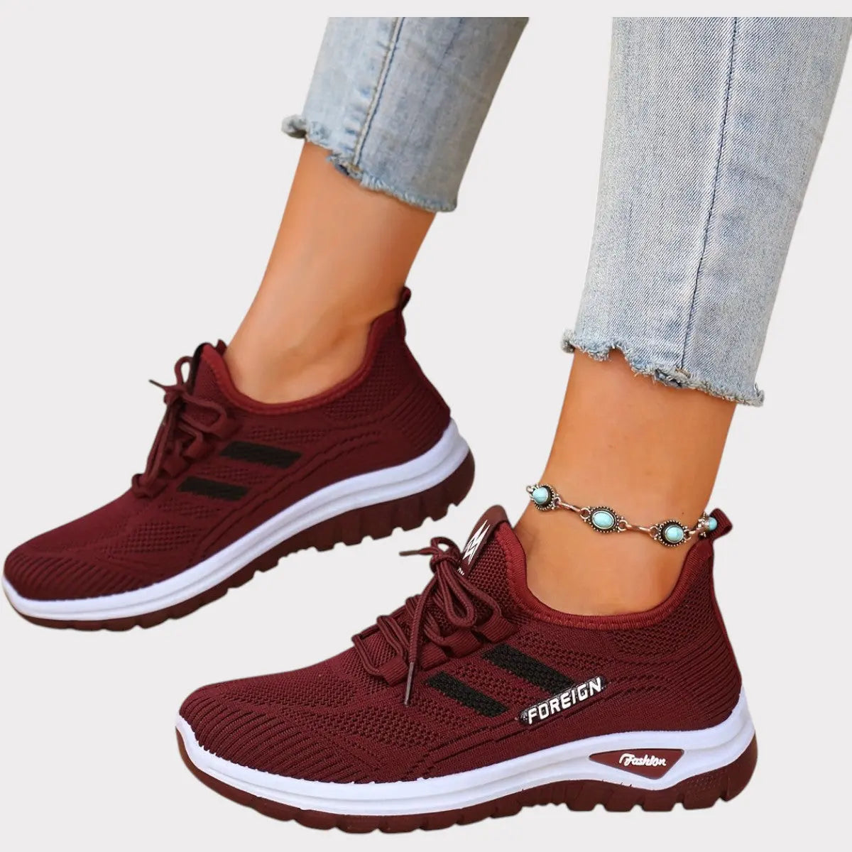 Lette mesh-treningssko – Plum