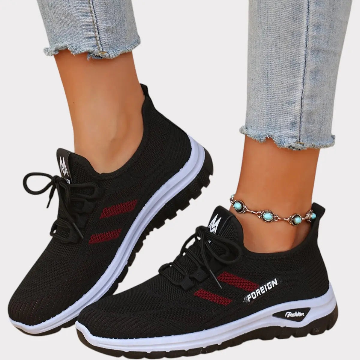 Lette mesh-treningssko – Plum