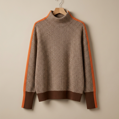 Mala | Genser med høy krage og markante kontraststriper