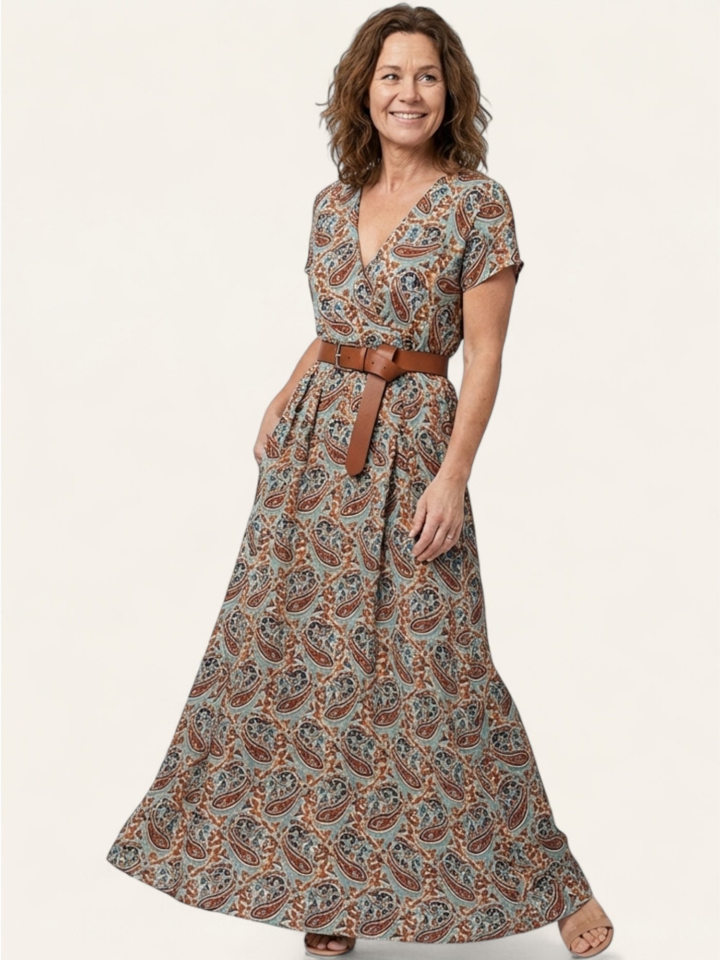 Selma | Bohemsk maxikjole med rynket midje