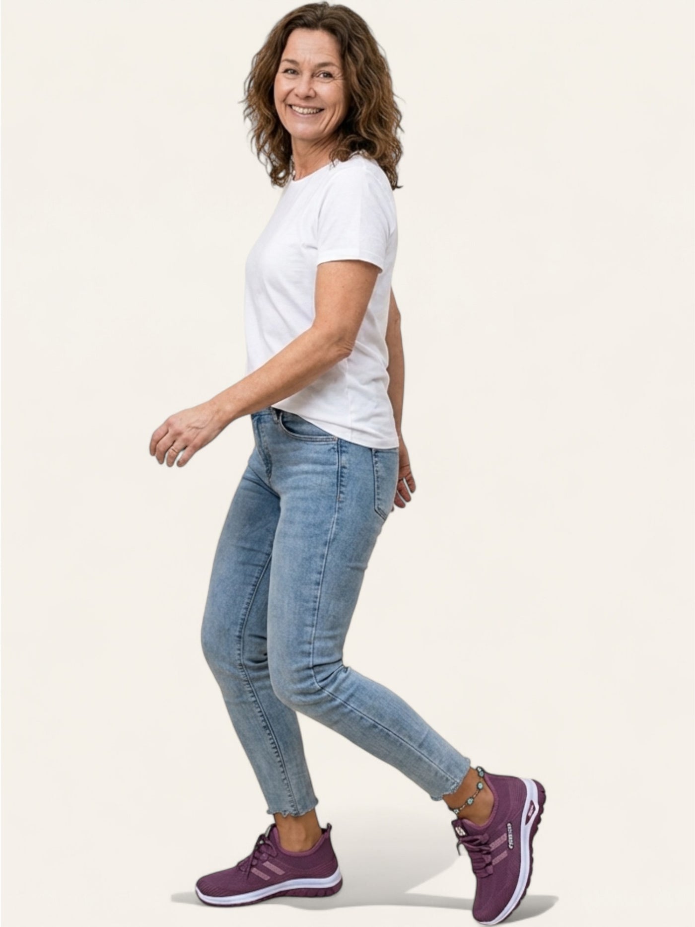 Lette mesh-treningssko – Plum