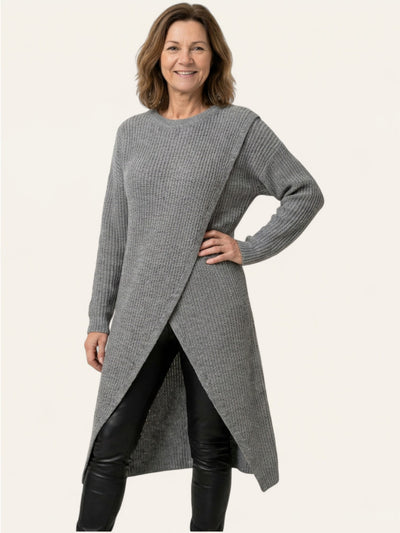 Lykke | Lang ensfarget genser-kjole