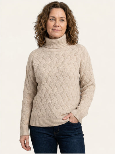 Ann | Strikket Oversized Kolle Genser med Strukturmønster