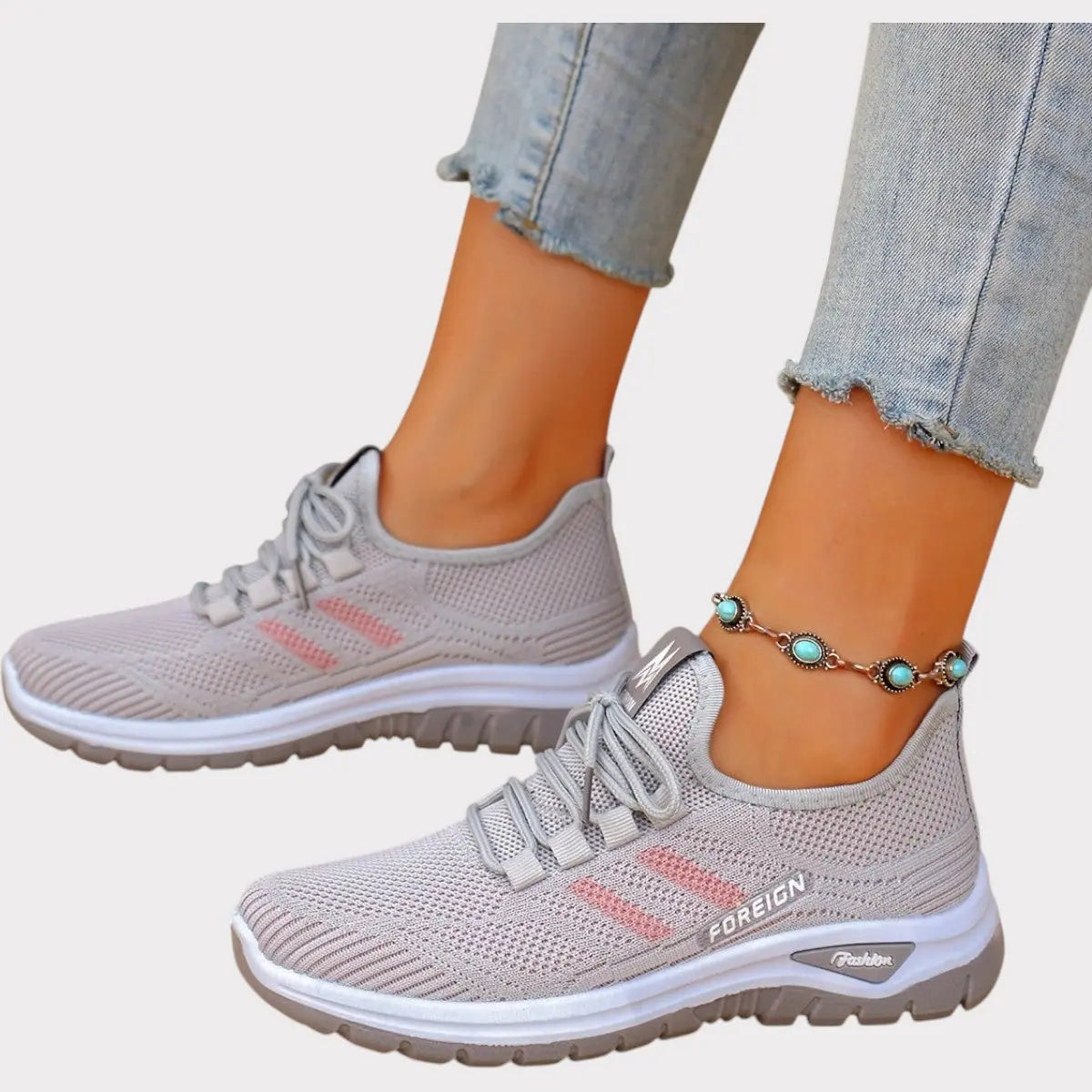 Lette mesh-treningssko – Plum