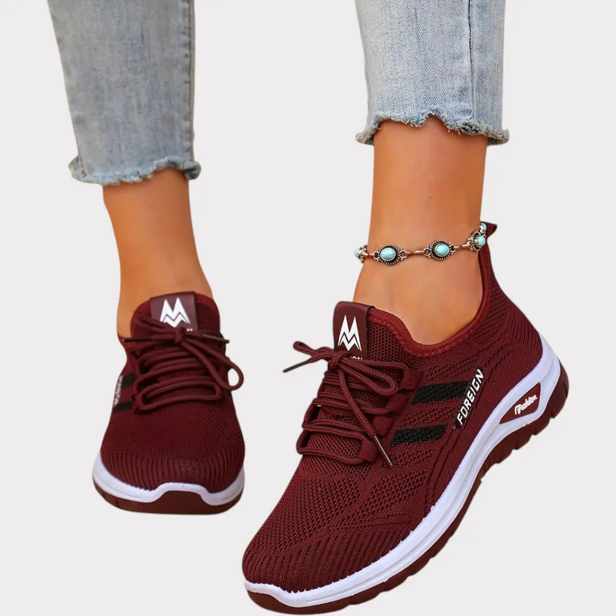 Lette mesh-treningssko – Plum